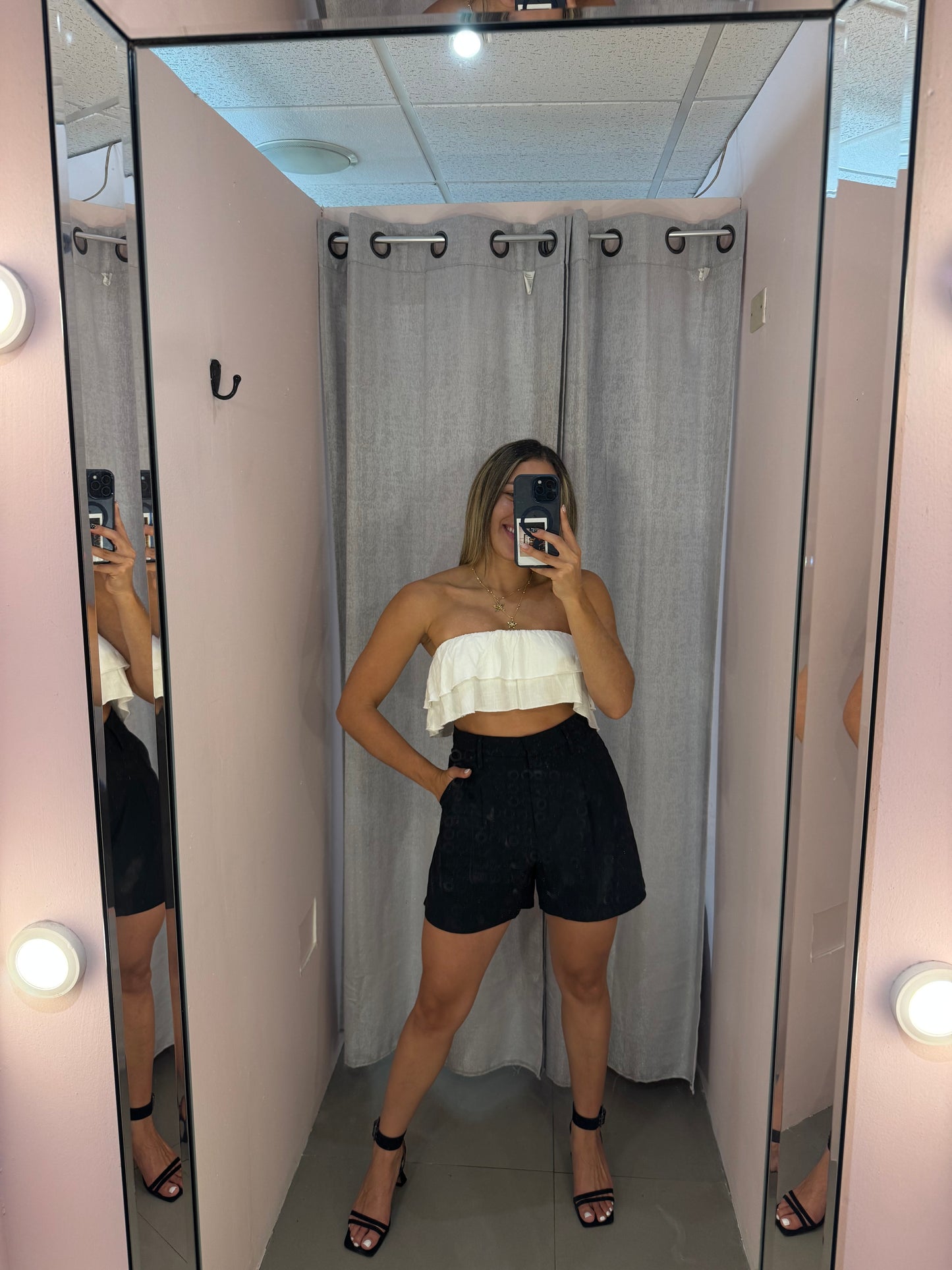 Black Linen Shorts