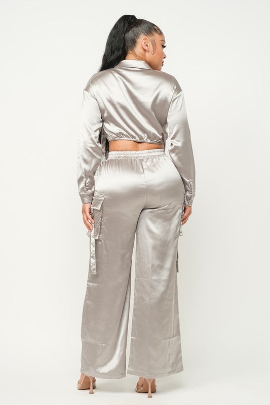 Silver Satin Set