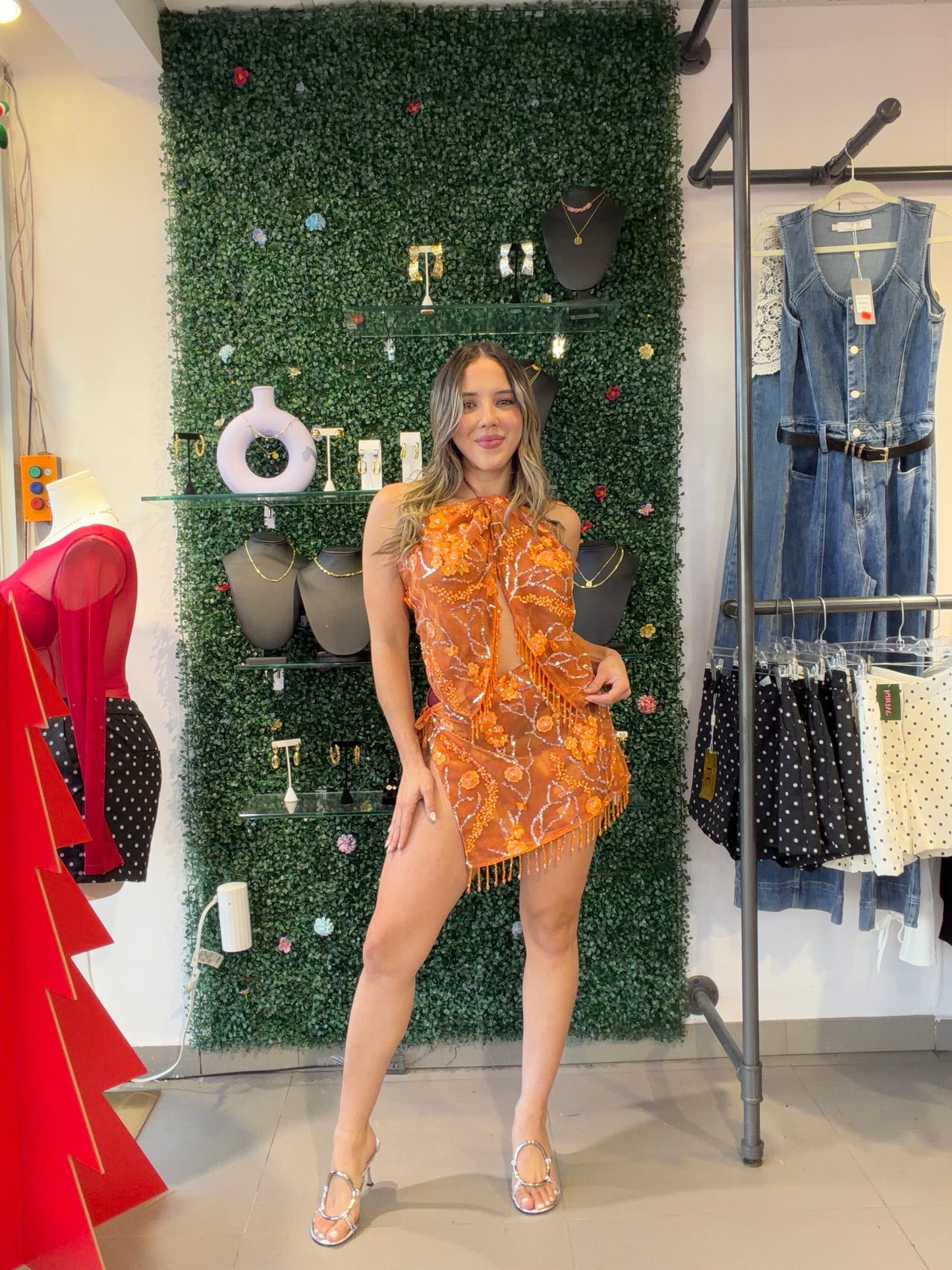 Halter Orange Top