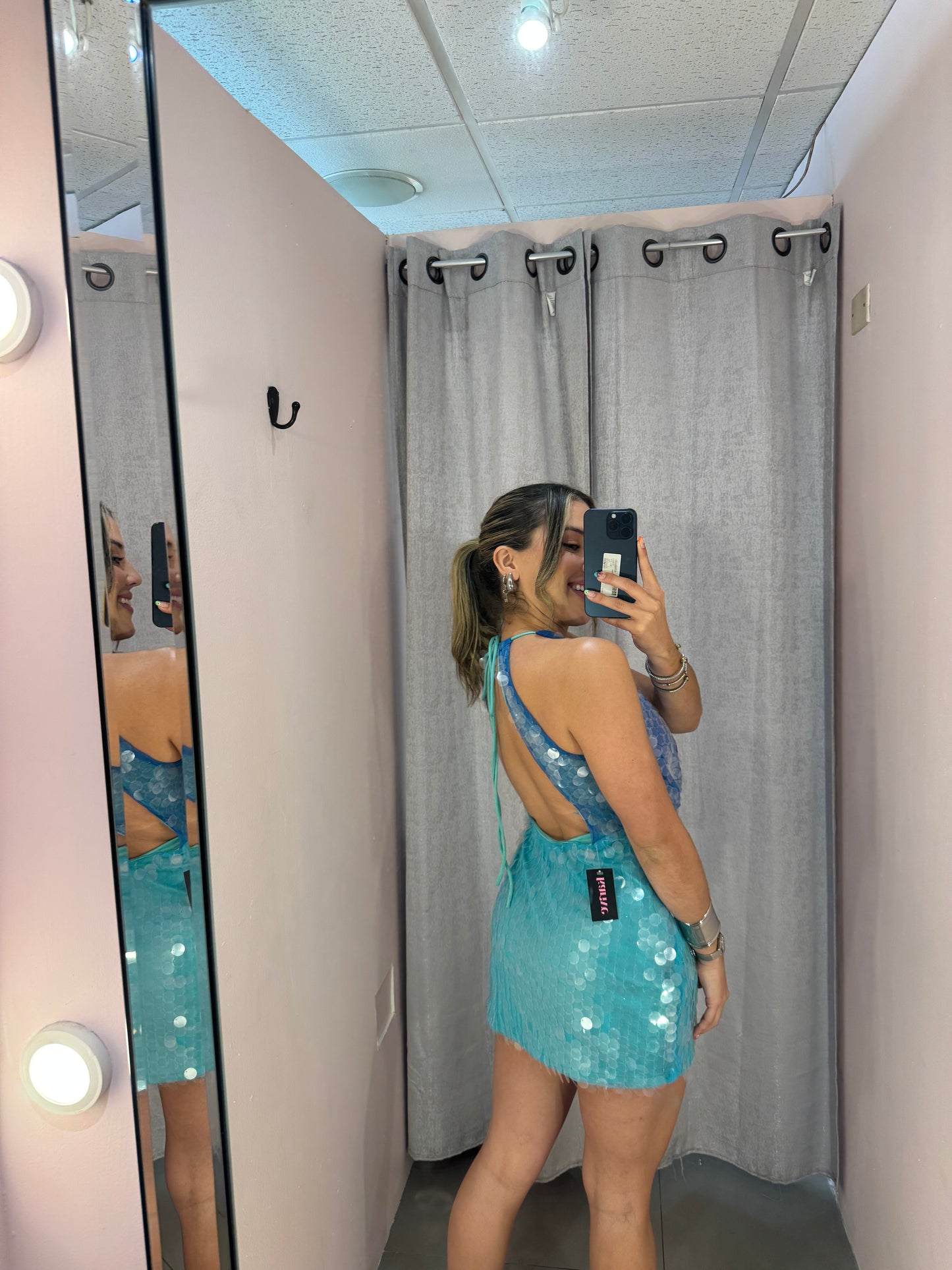 Aqua Sequin Dress