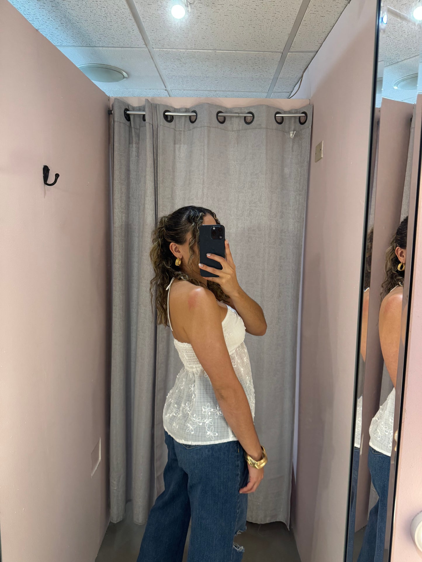 White Strapless Top