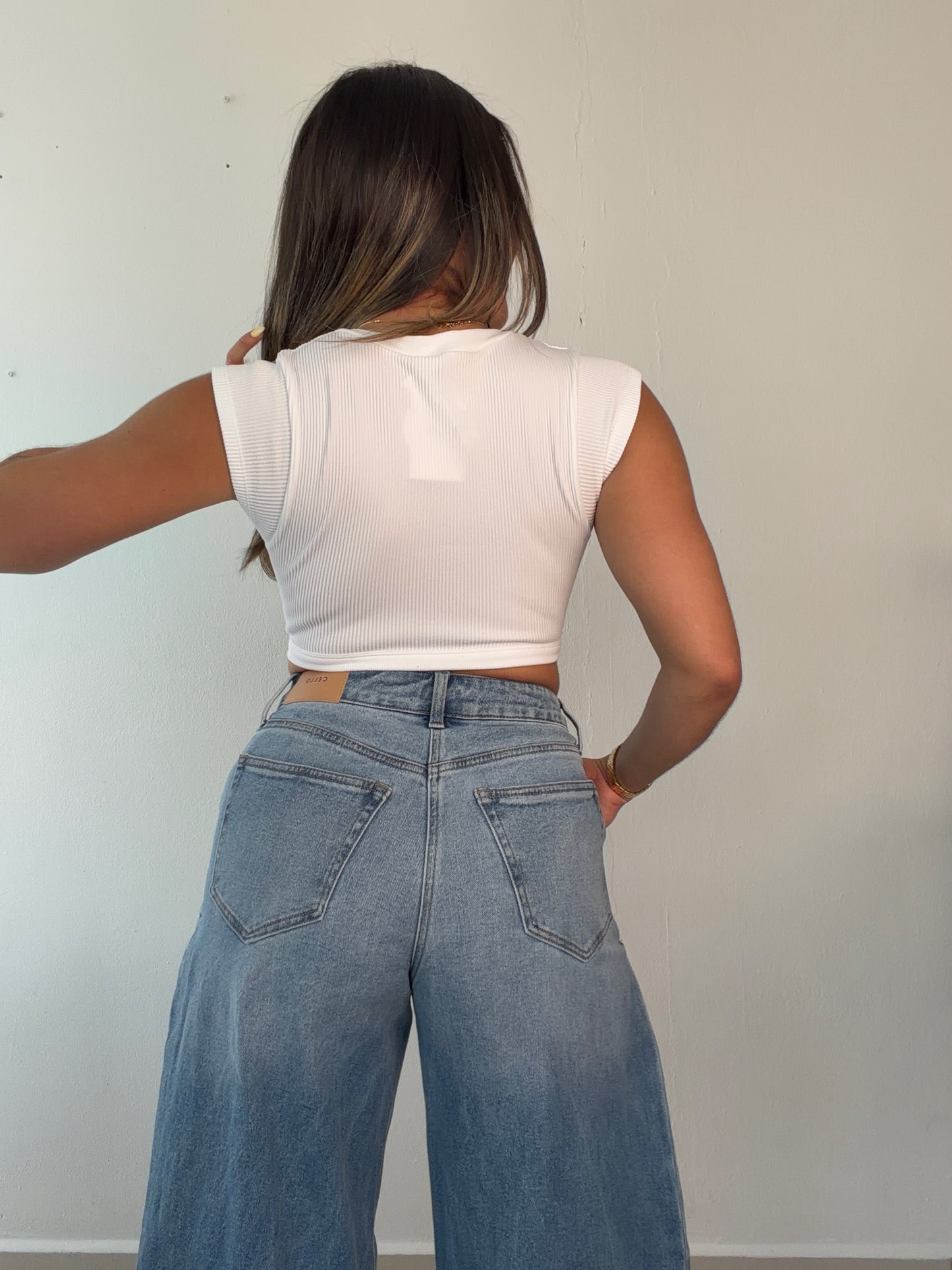 White Knot Crop Top