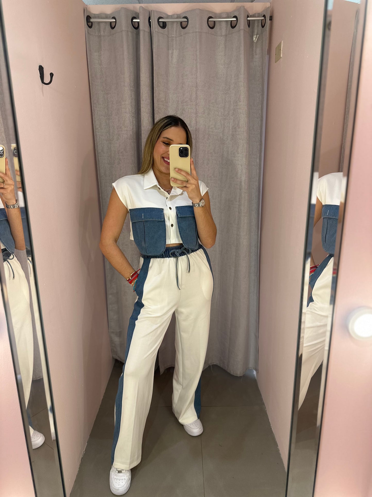 White Jean Set
