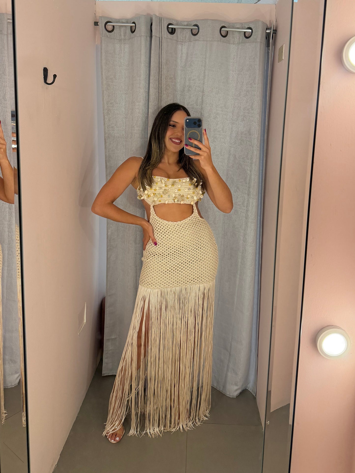 Shell Fringe Maxi Dress