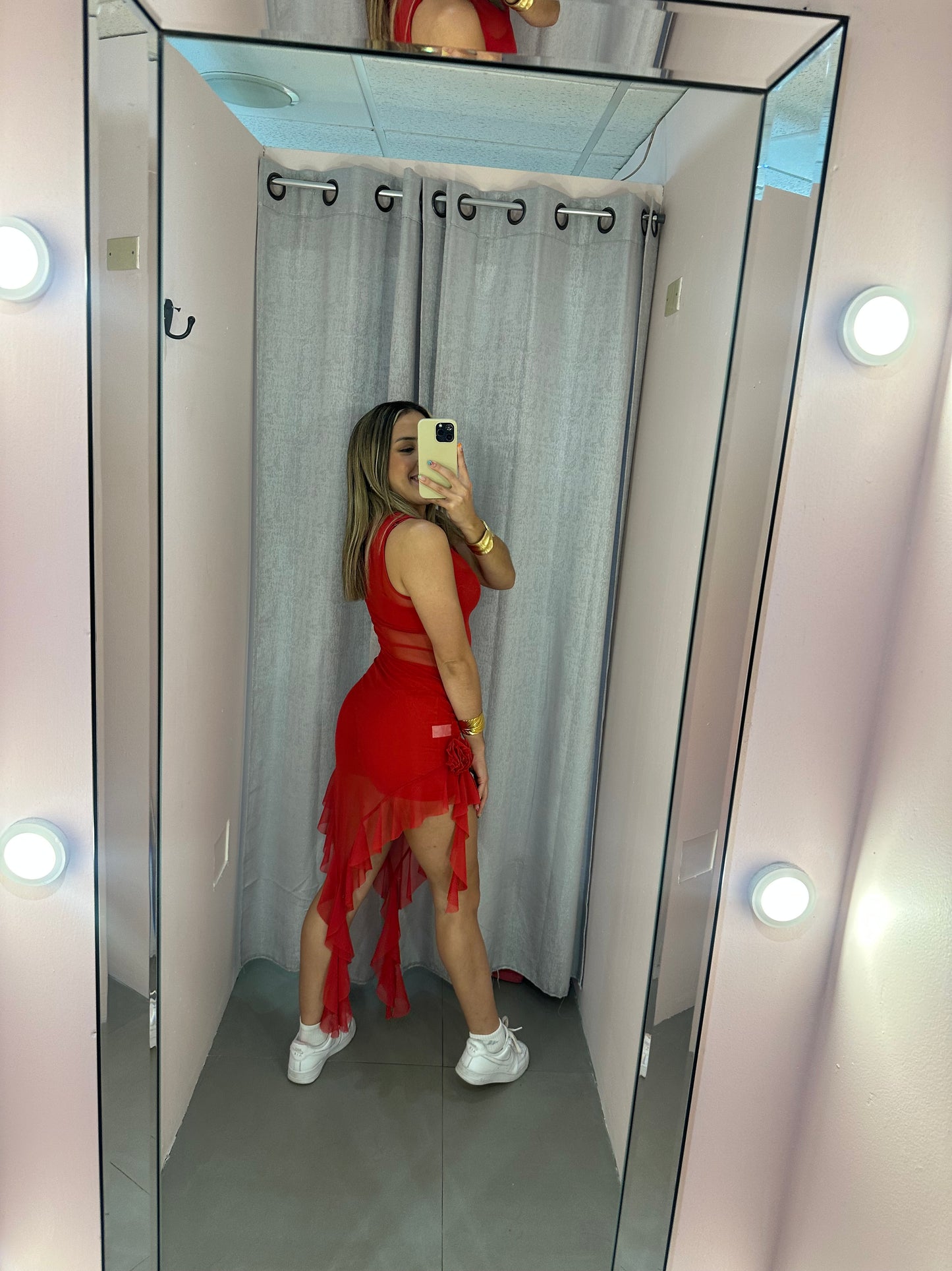 Mesh Red Dress