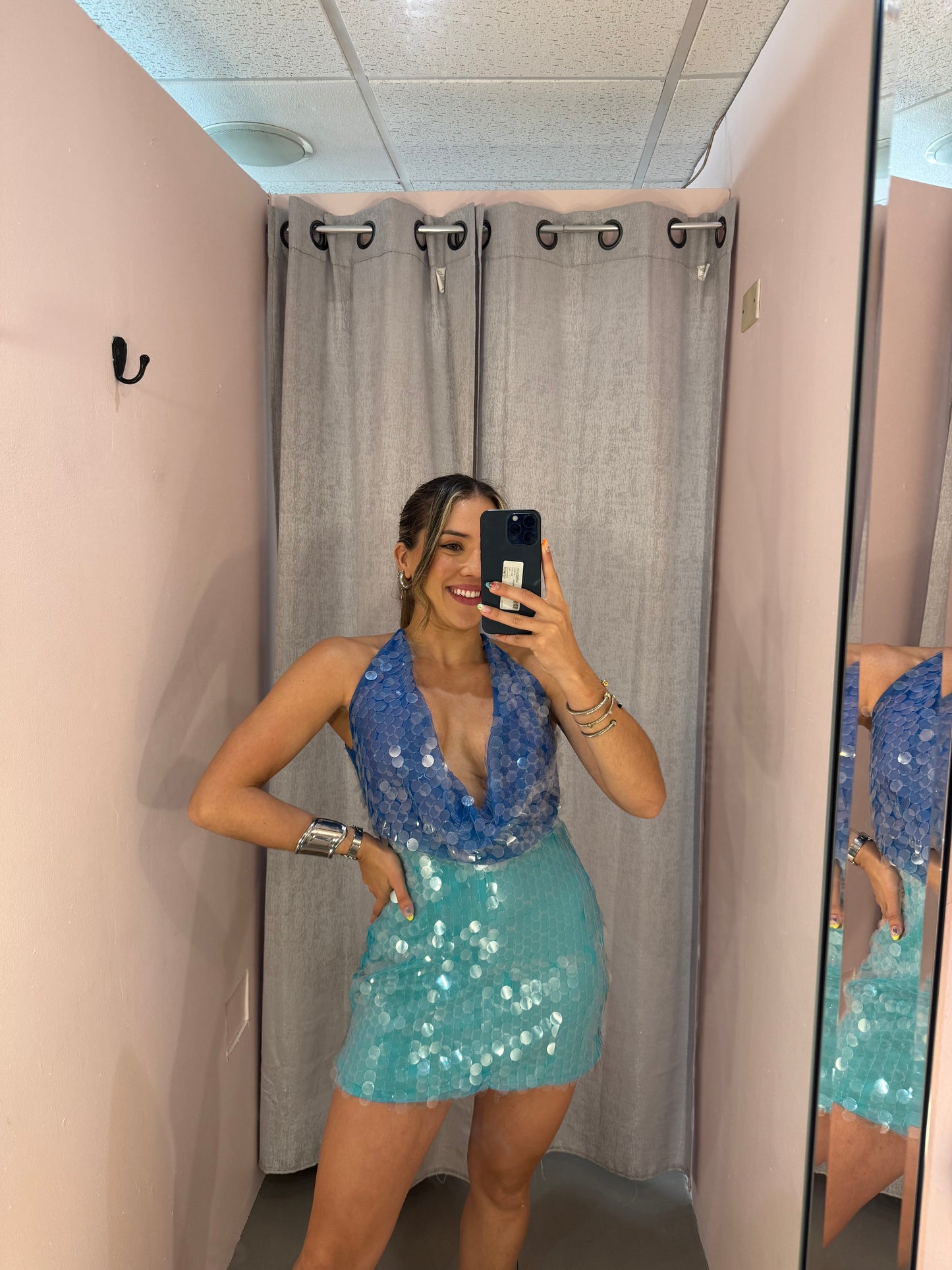 Aqua Sequin Dress