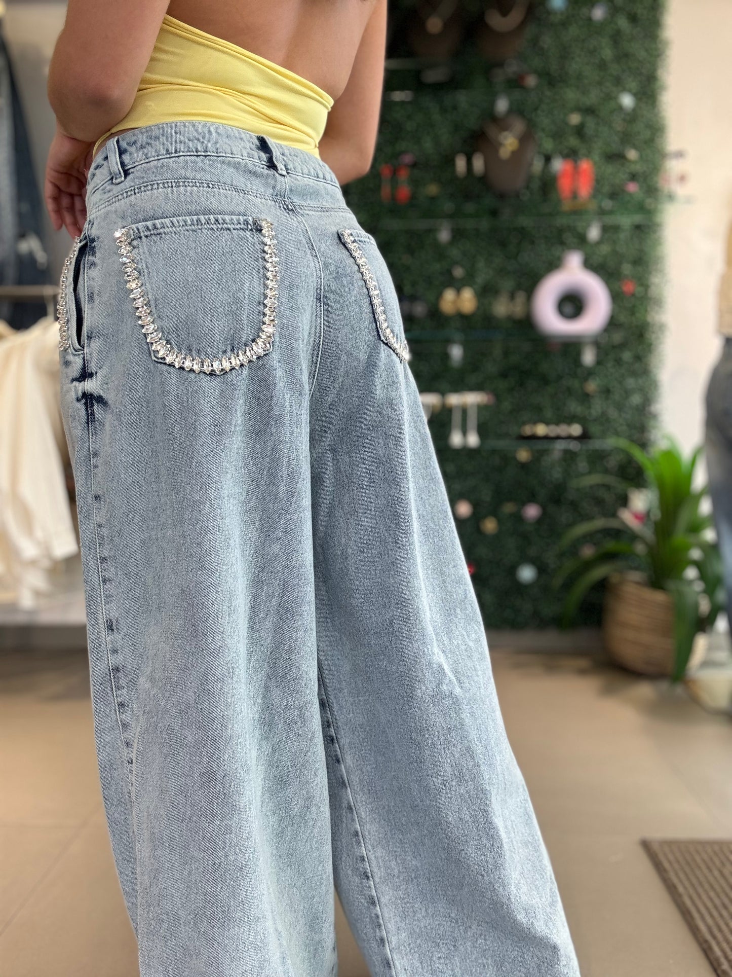 Baggy Rhinestone Jeans