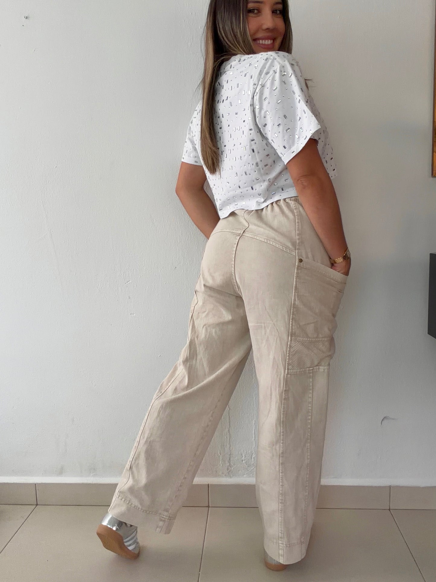 Wide Cream Pant