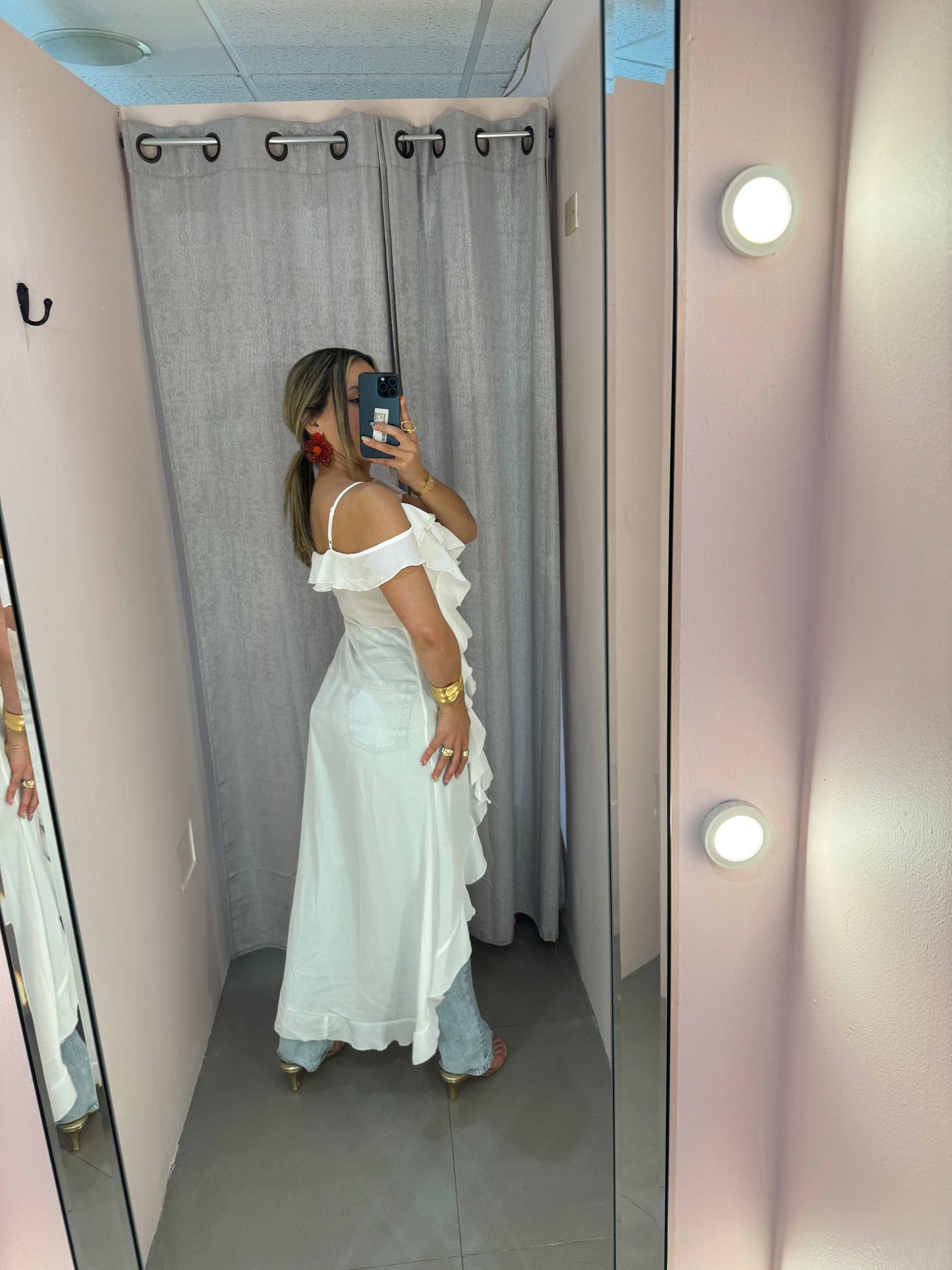 Ruffle White Top