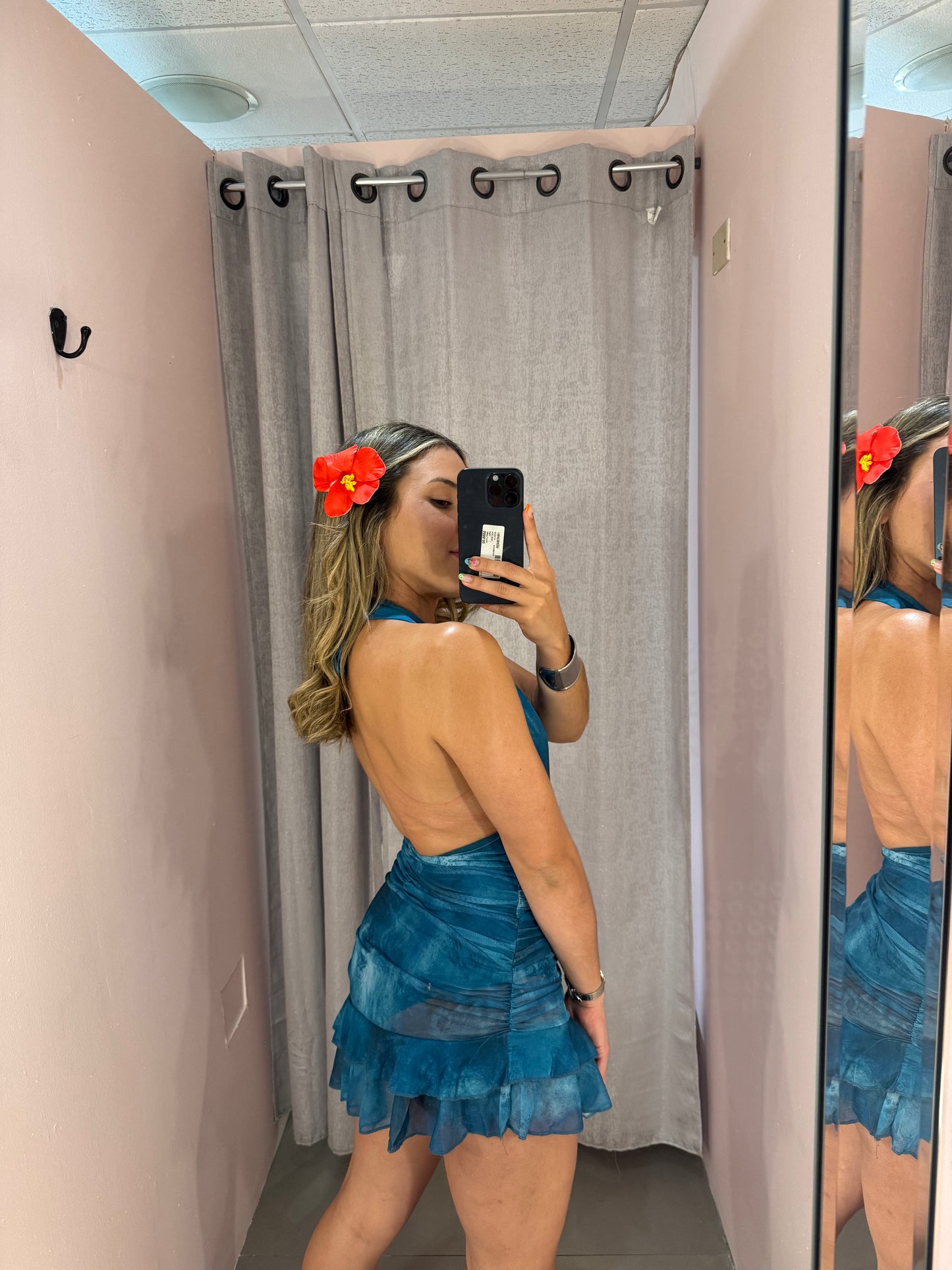 Blue Halter Dress