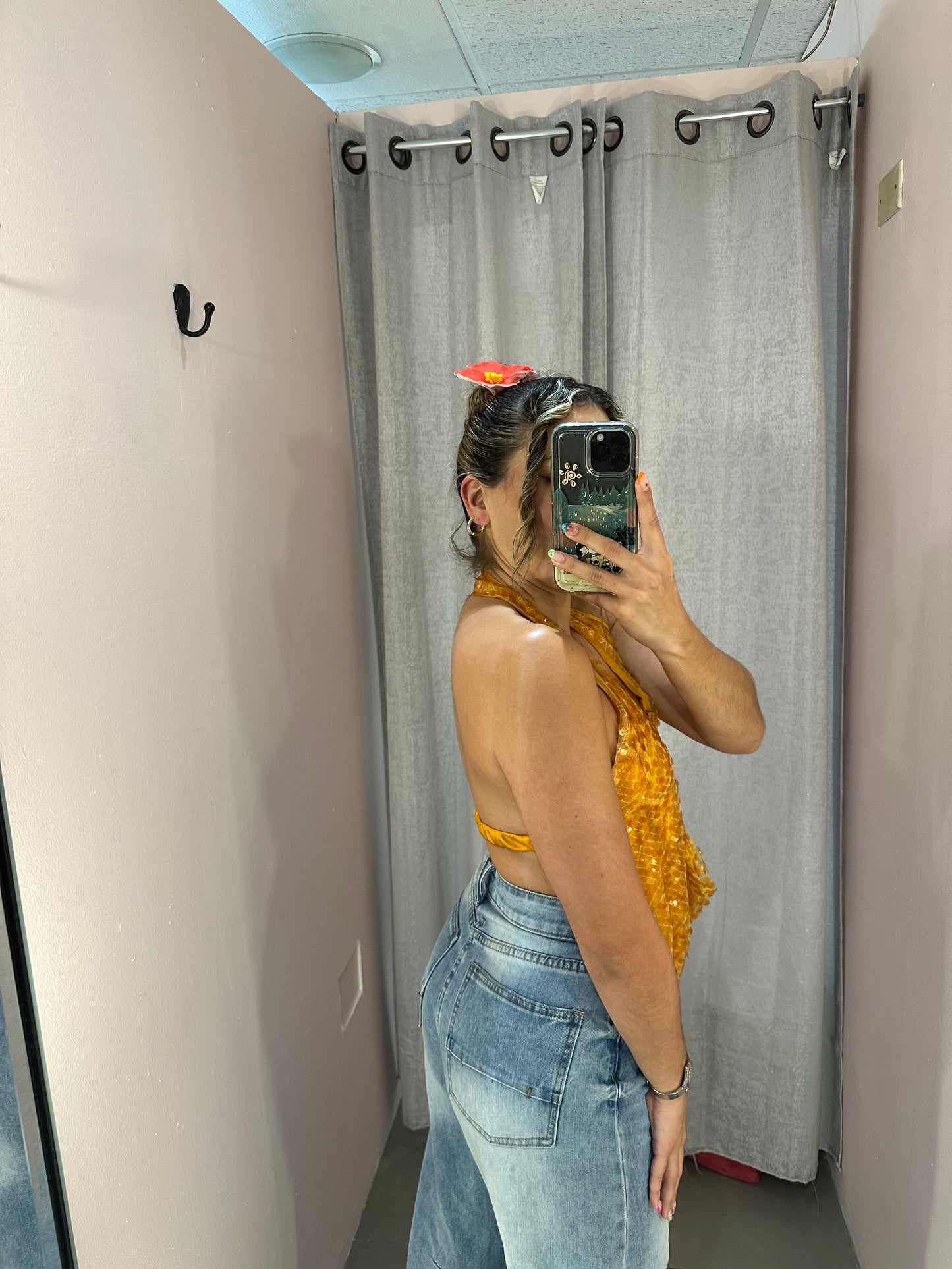 Sequin Top Orange