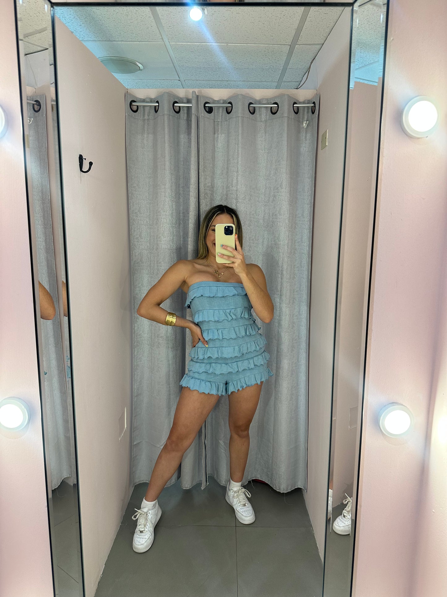 Ruffle Blue Romper