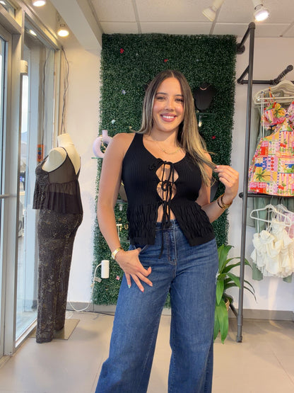 Black Ribbon Top