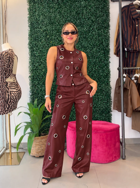 Burgundy Eyelet Set