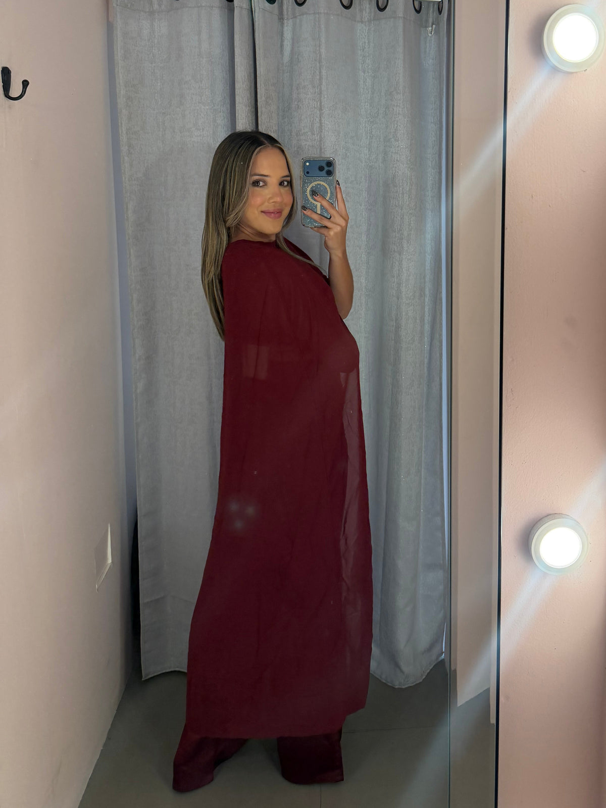Burgundy Cape 3pcs Set