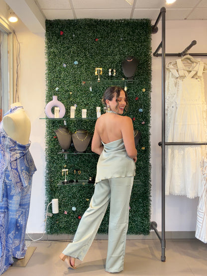 Sage Satin Set