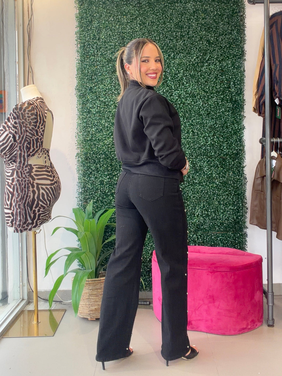 Stud Black Jeans