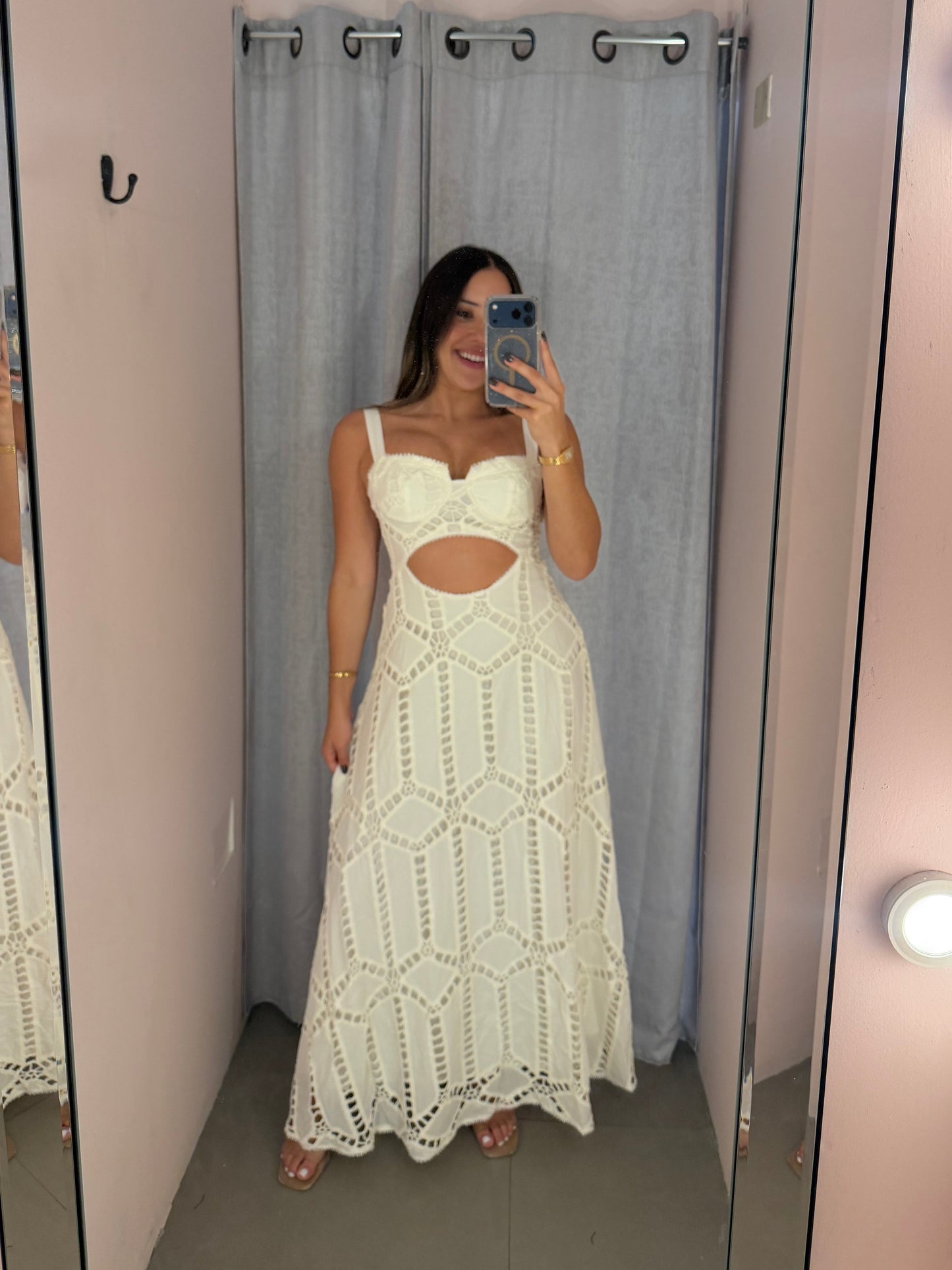 Eyelet White Dress