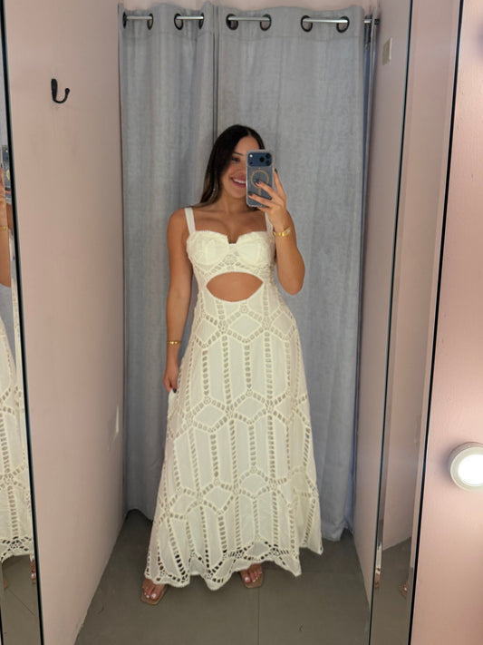 Eyelet White Dress