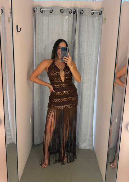 Brown Fringe Dress