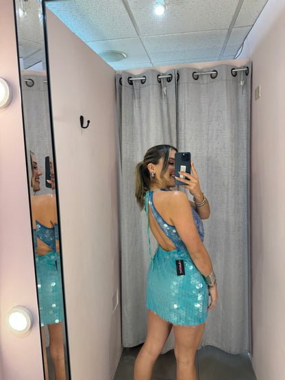 Aqua Sequin Dress