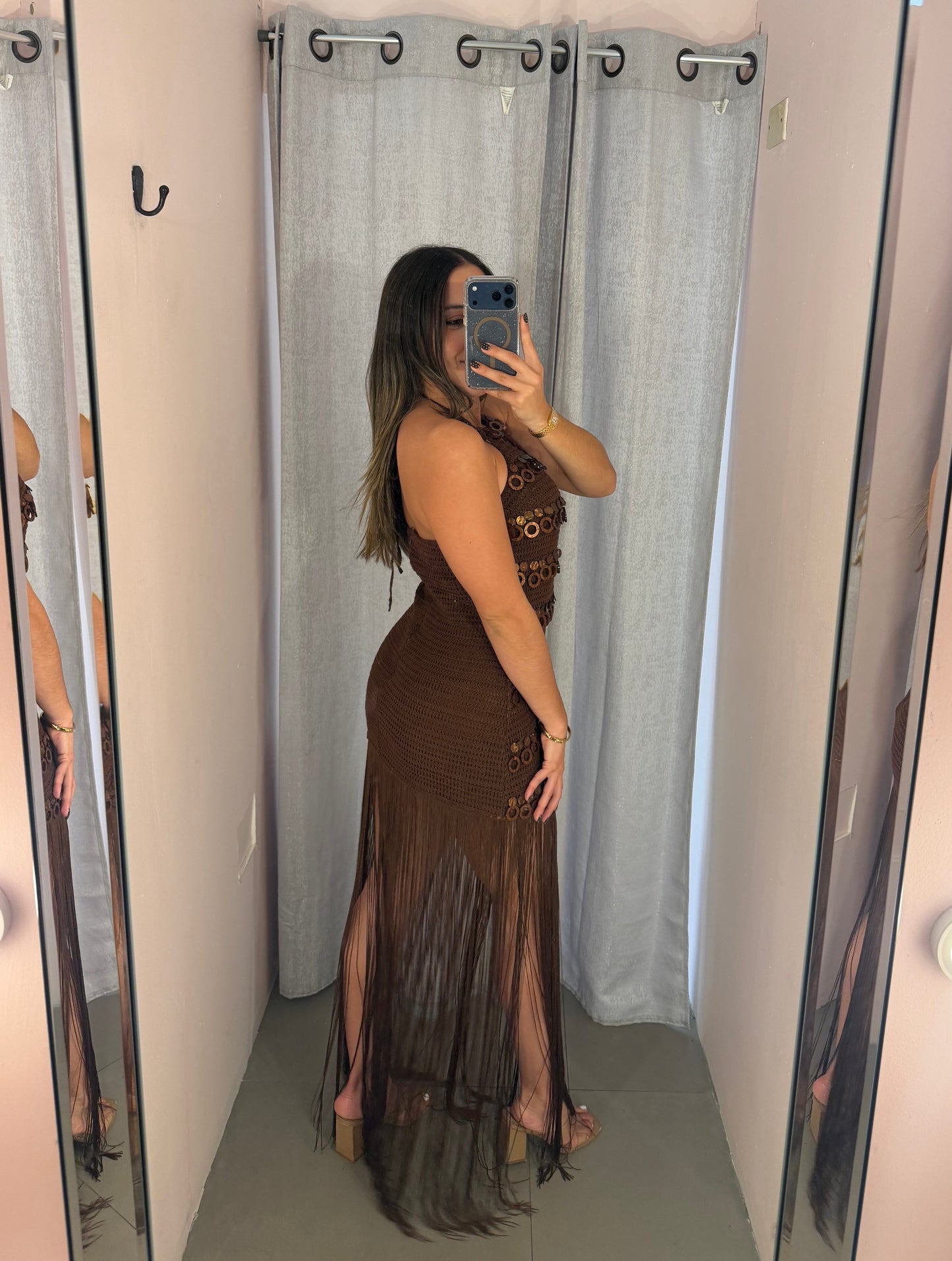 Brown Fringe Dress