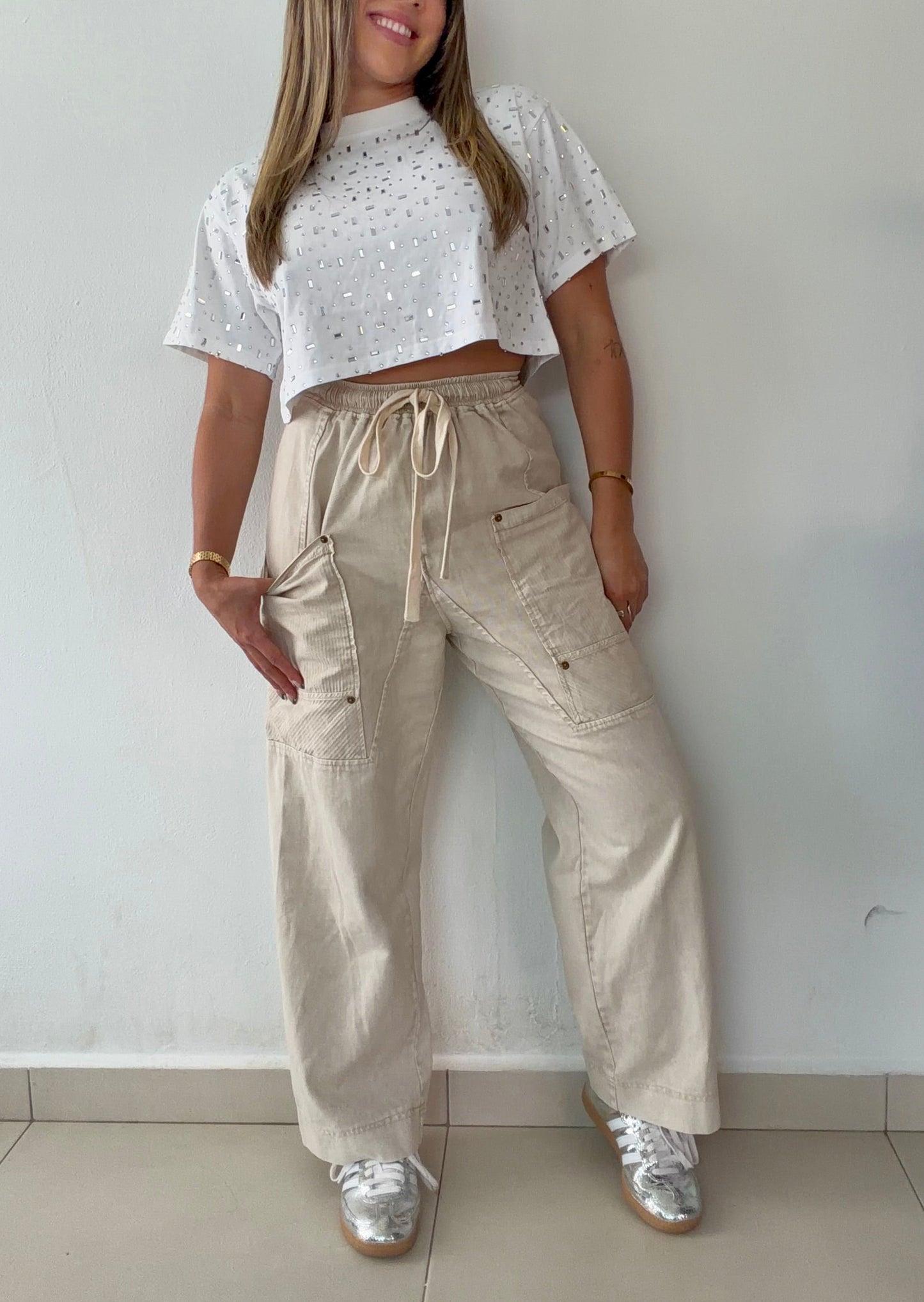 Wide Cream Pant