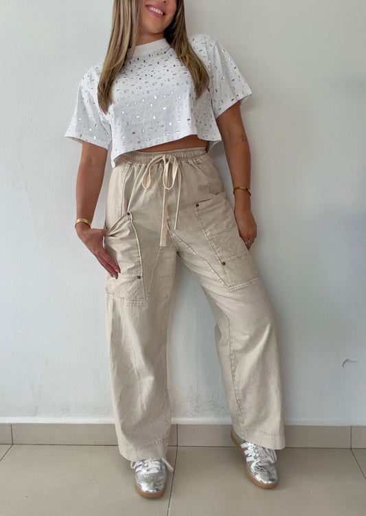 Wide Cream Pant