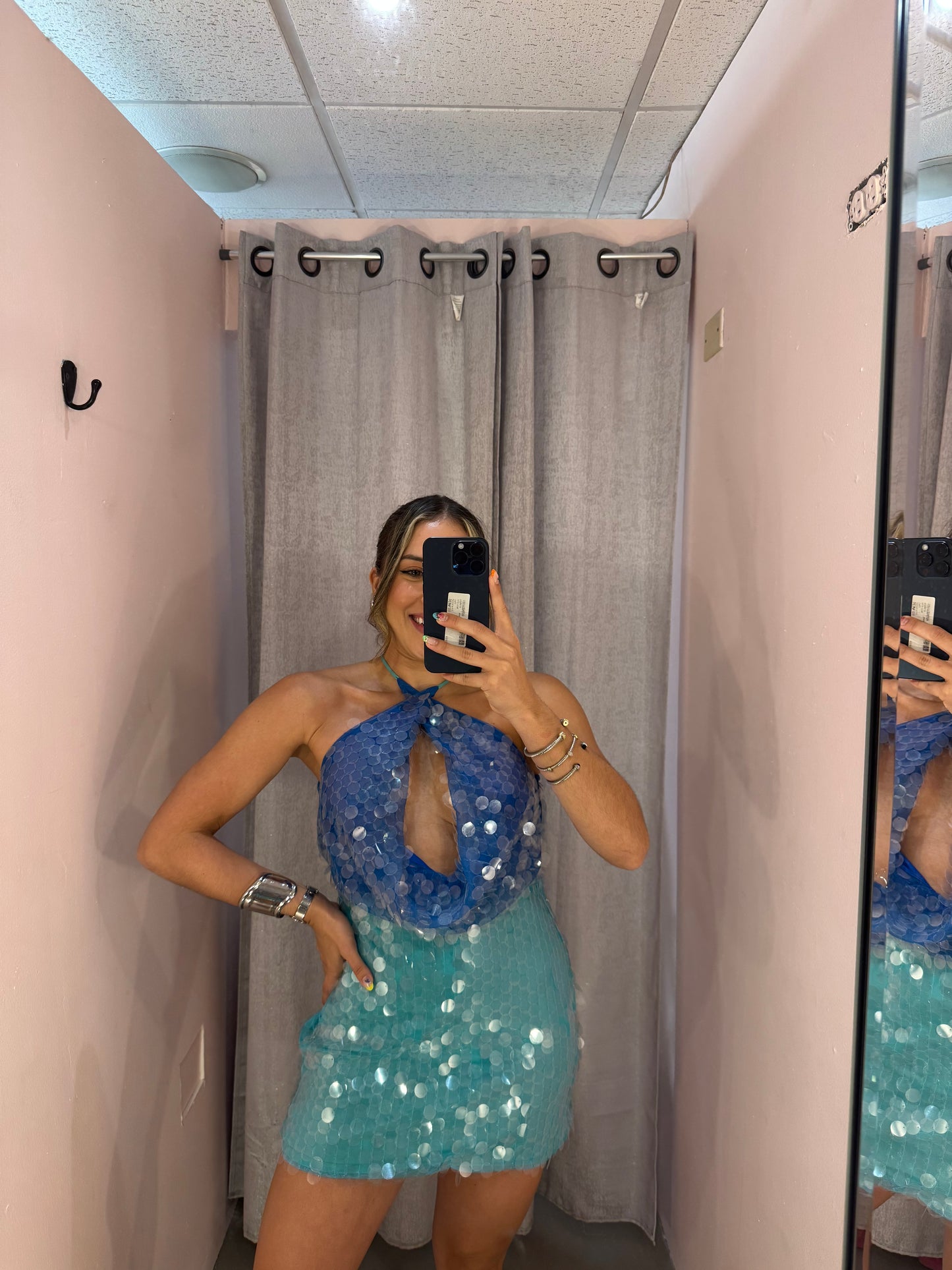 Aqua Sequin Dress