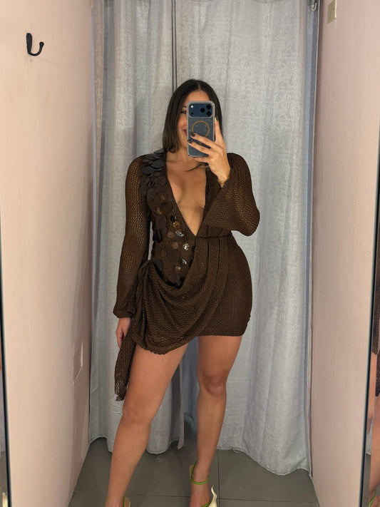 Brown Shell Dress