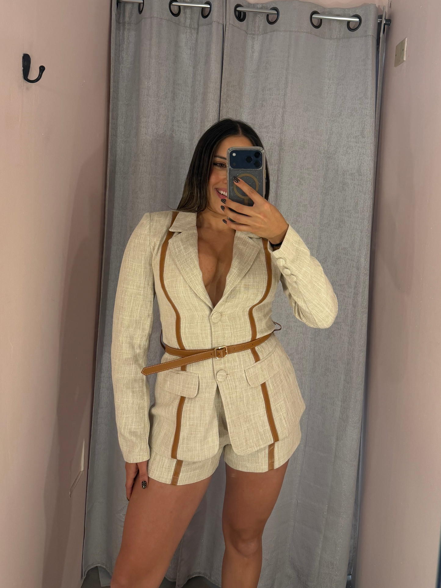 Cream Blazer Set
