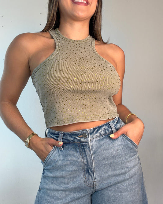 Olive Rhinestone