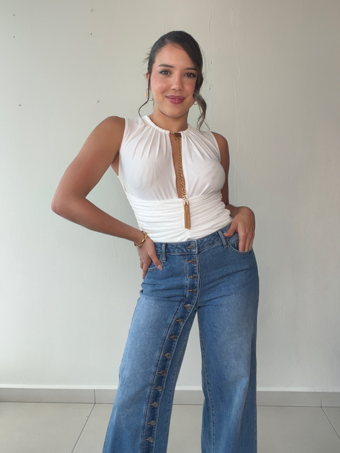 White Gold Chain Bodysuit