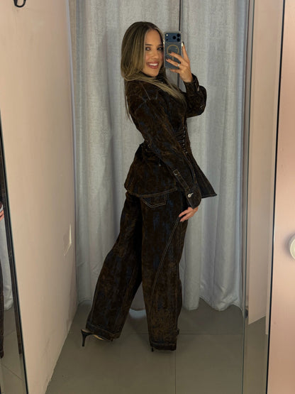 Marron Suede Set