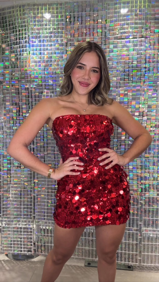 Sequin Red Dress