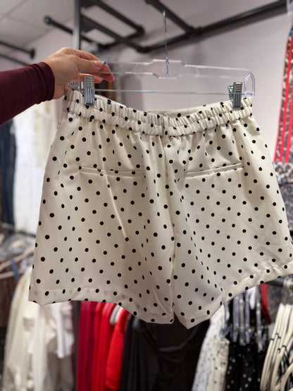 Polka Dots Shorts White
