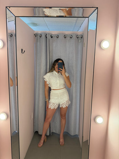 White Lace Short Set