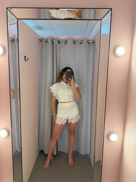 White Lace Short Set