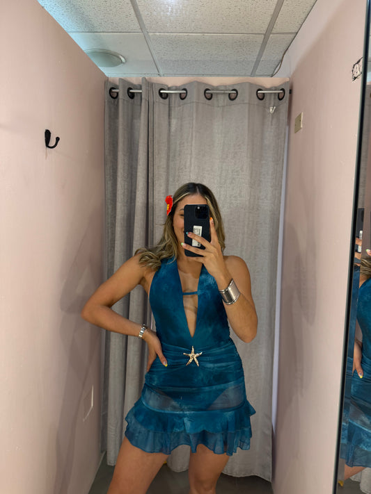 Blue Halter Dress