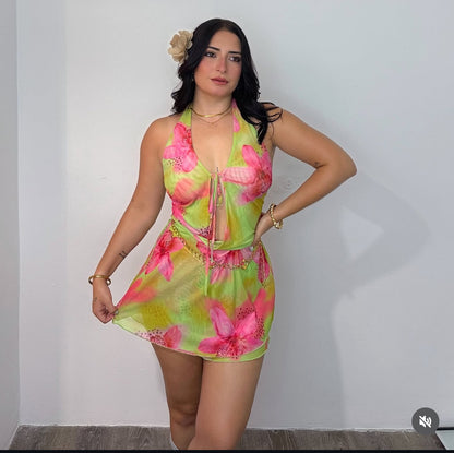 Pao Green Dress