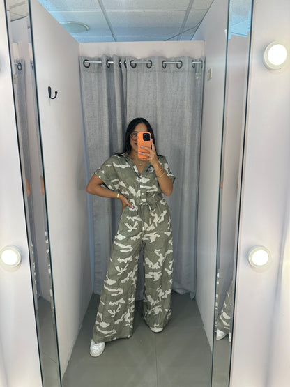 Olive Zebra Jumpsuit