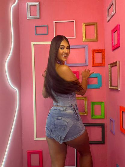 Denim Reverse Skort