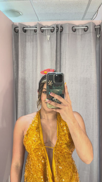 Sequin Top Orange