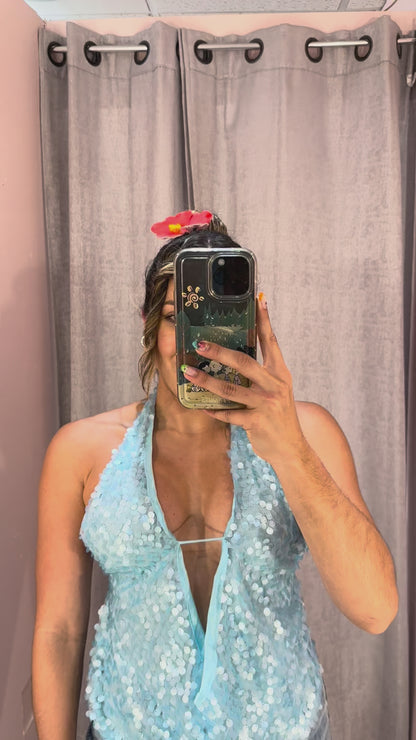 Sequin Top Blue