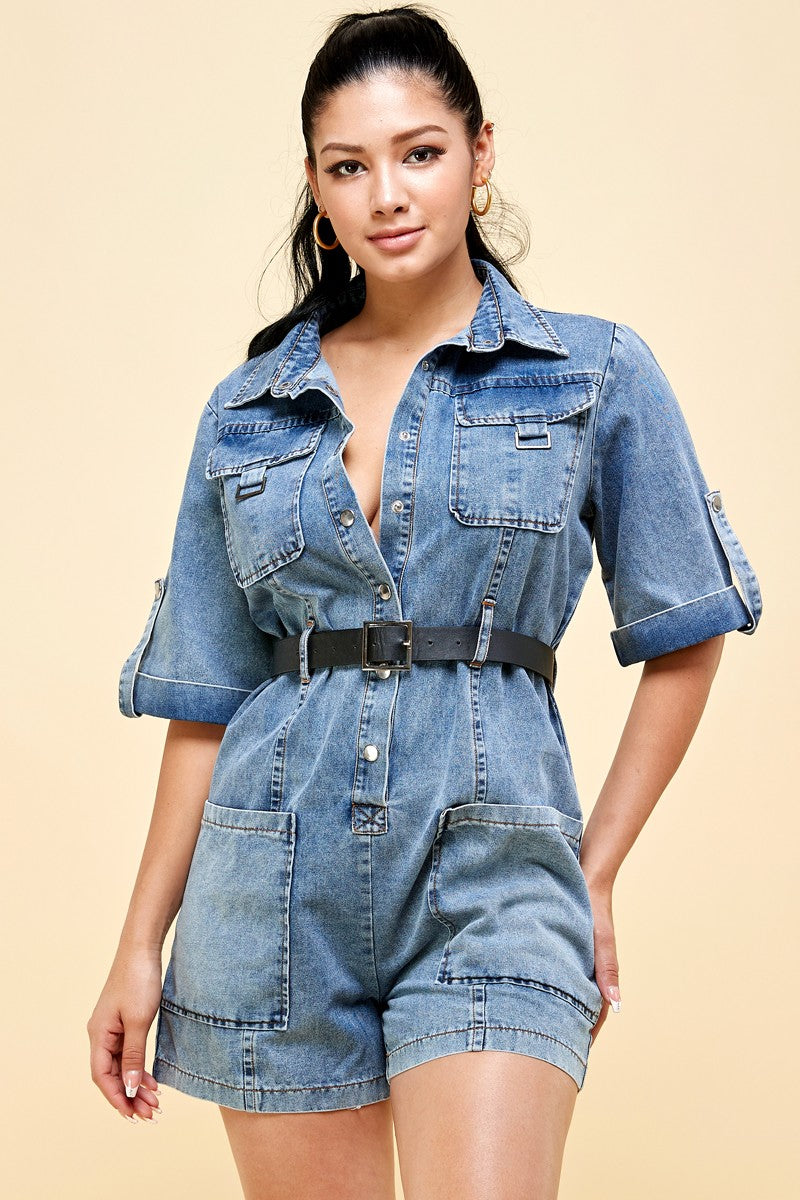 Denim Romper