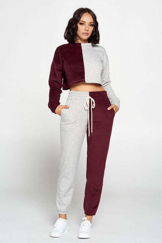 Two Tone Jogger Set