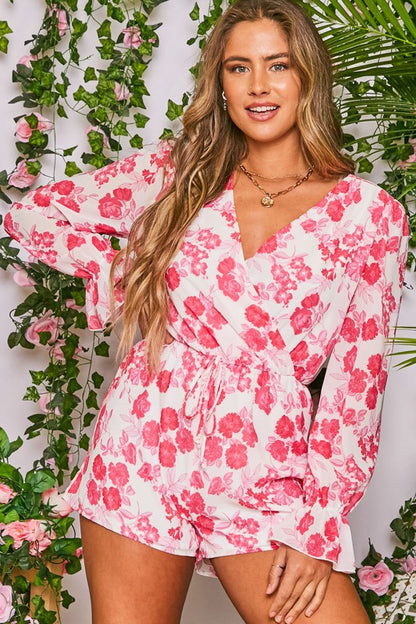 Long Sleeve Multi Floral Romper