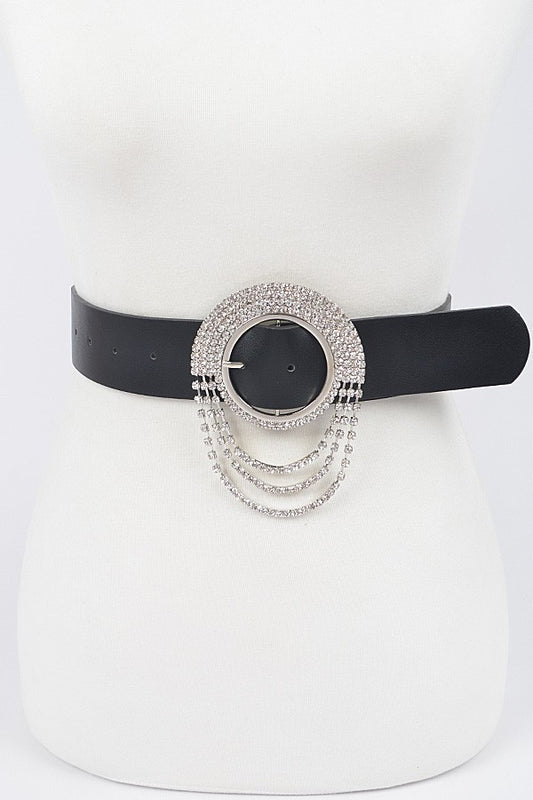 Rhinestone Buckle Belt