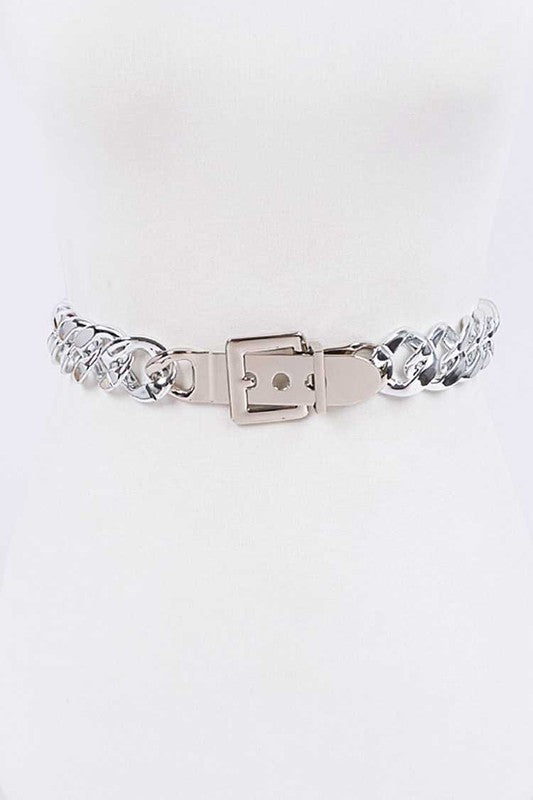 Silver Chunky Buckle Belt