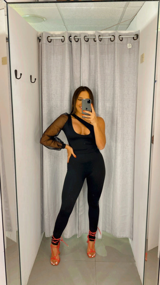 One shoulder Black Set